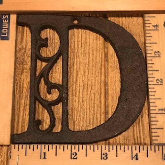 Cast Iron Ornate Letter "D" 4 5/8" tall 0557-D - Picture 2 of 16